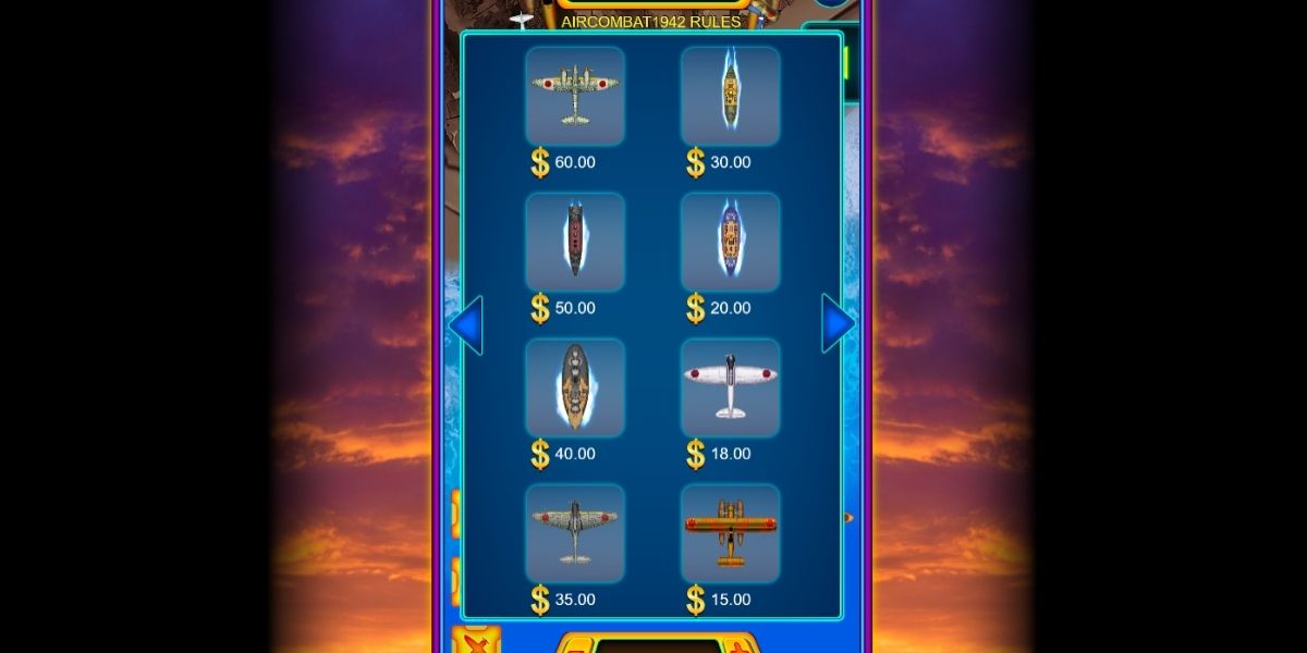 Air Combat 9142 Fishing - Paytable 3 - KK8.site