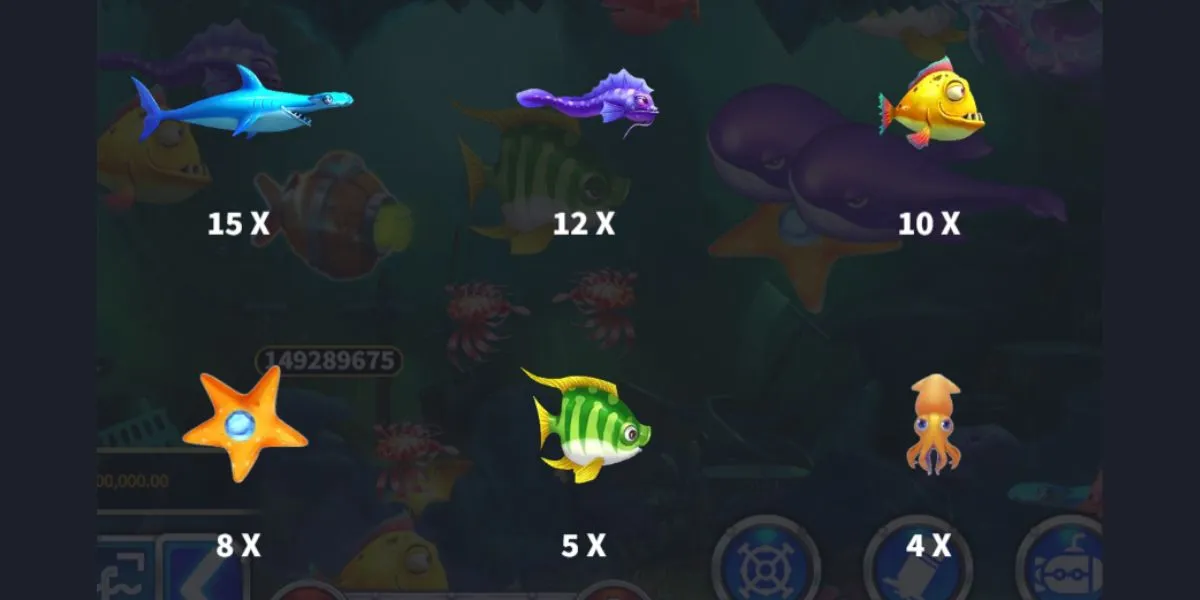 Undersea Battle Fishing - Paytable 1 - kk8.site