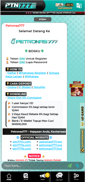 PETRONAS777 - Livechat - kk8